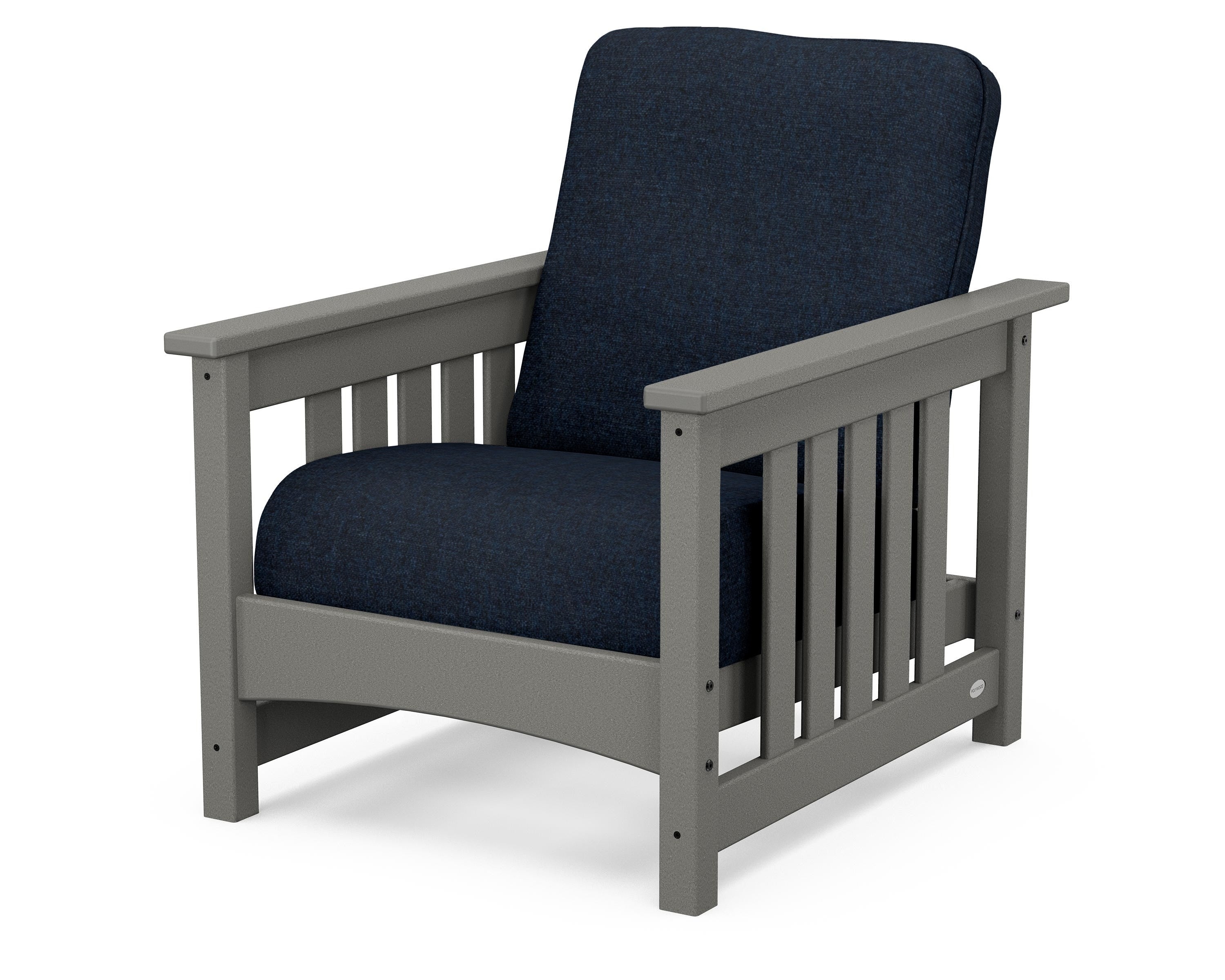 POLYWOOD® Club Mission Chair in Slate Grey / Marine Indigo