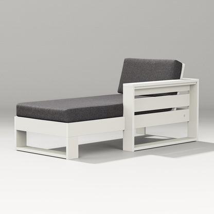 PW Designer Series Latitude Modular Right Arm Chaise in Vintage White / Ash Charcoal