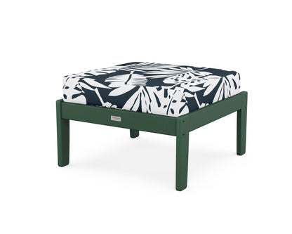 Country Living Cottage Deep Seating Ottoman in Green / Leaf Marine Indigo