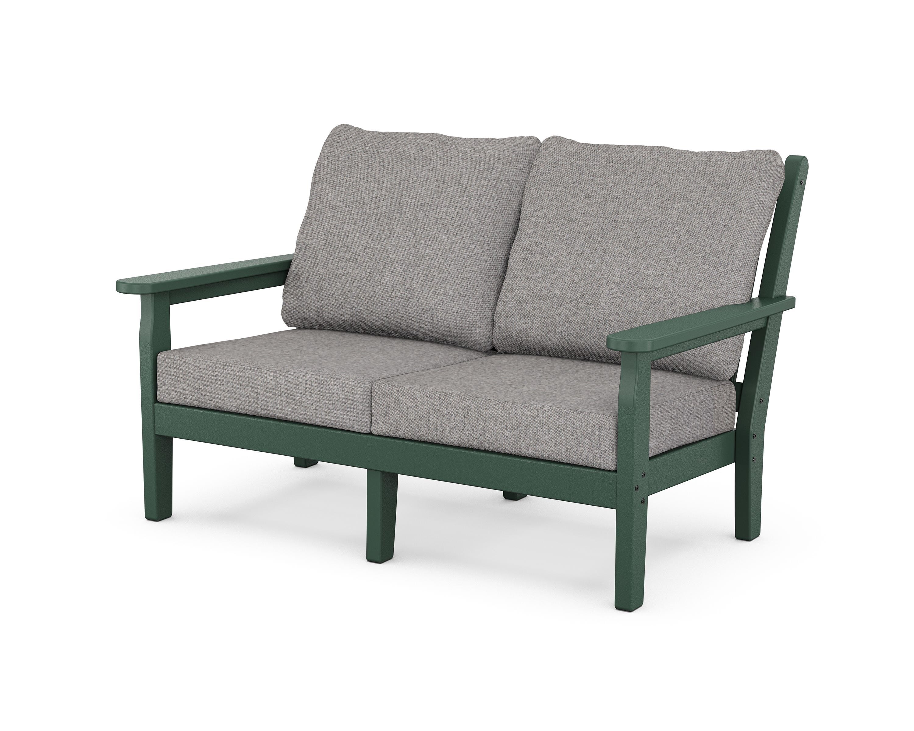 POLYWOOD® Chippendale Deep Seating Loveseat in Green / Grey Mist