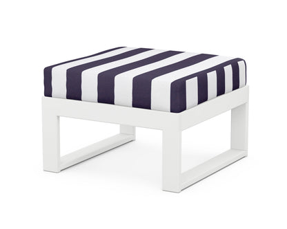 Unbranded Modular Ottoman - Modern in White / Cabana Stripe Navy