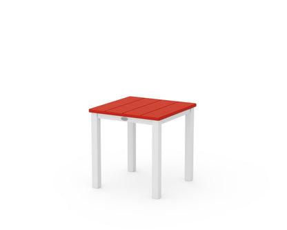 POLYWOOD® Main Street 18" Side Table in White / Sunset Red