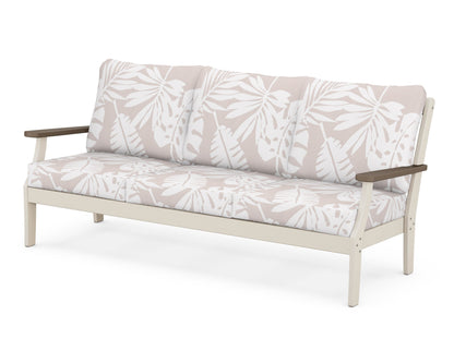 POLYWOOD® Braxton Deep Seating Sofa in Sand / Kona / Leaf Dune Burlap