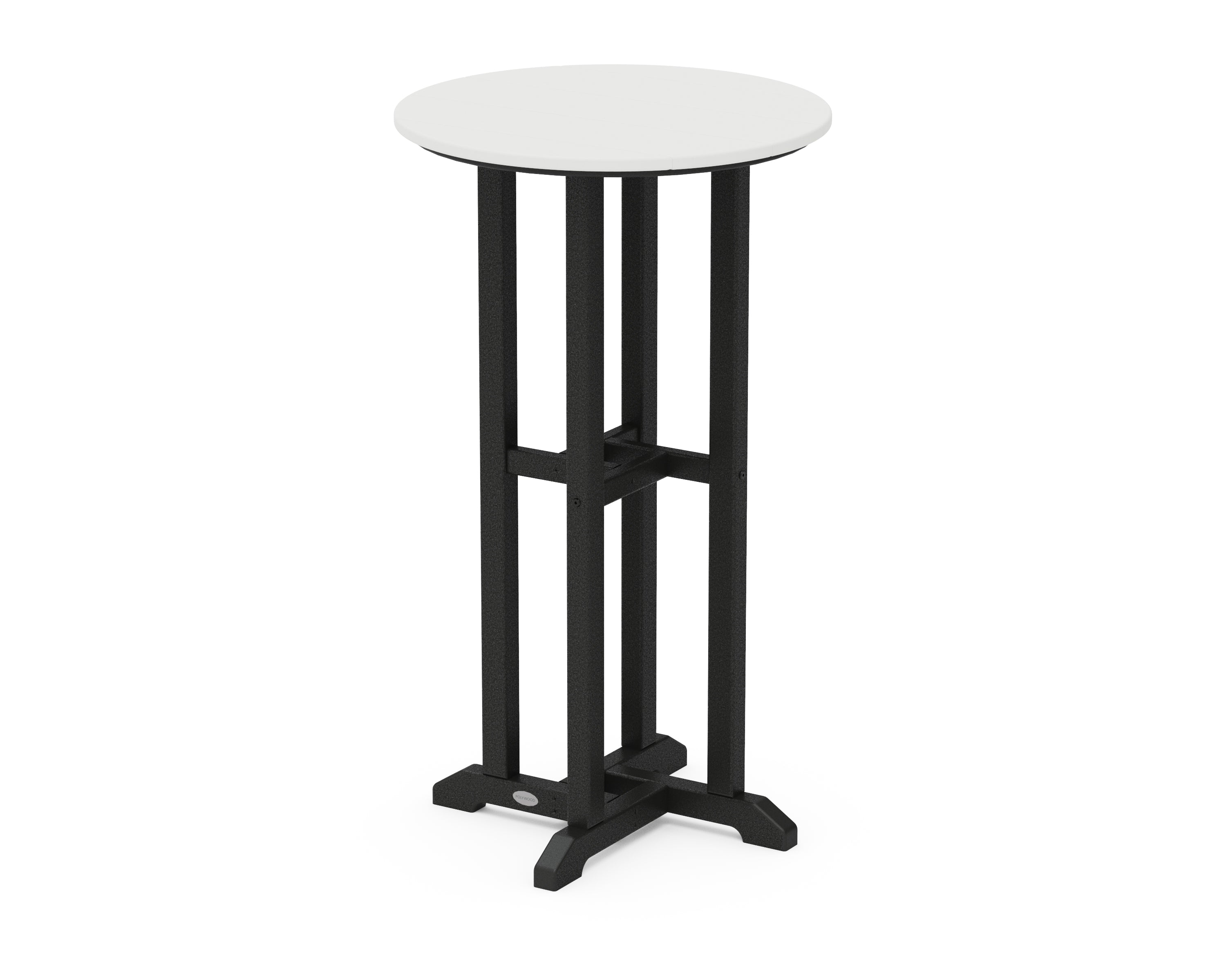 POLYWOOD® Contempo 24" Round Bar Table in Black / White
