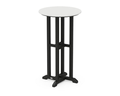 POLYWOOD® Contempo 24" Round Bar Table in Black / White