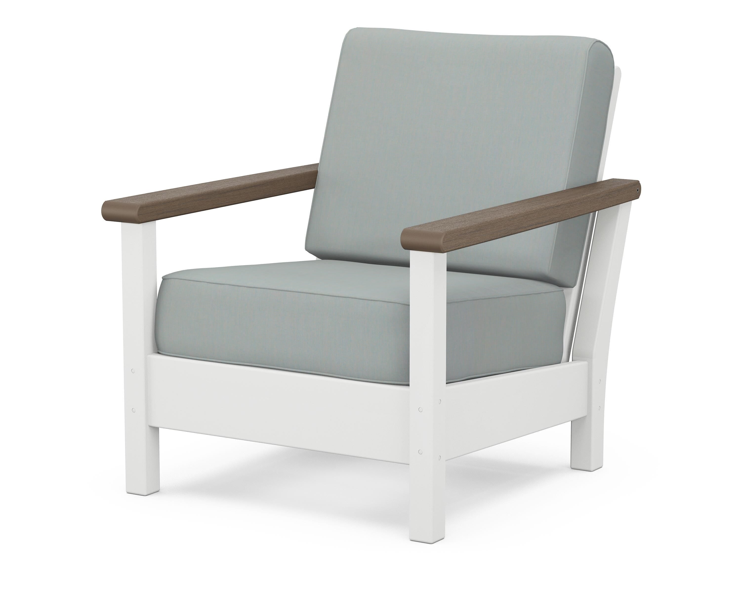 POLYWOOD® Harbour Deep Seating Chair in White / Kona / Spa