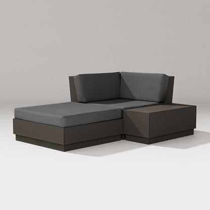 PW Designer Series Elevate Corner Chaise in Vintage Coffee / Spectrum Carbon