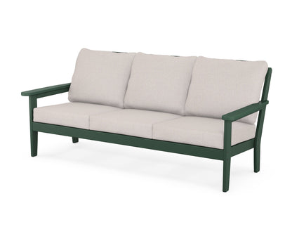 Country Living Cottage Deep Seating Sofa in Green / Dune Burlap