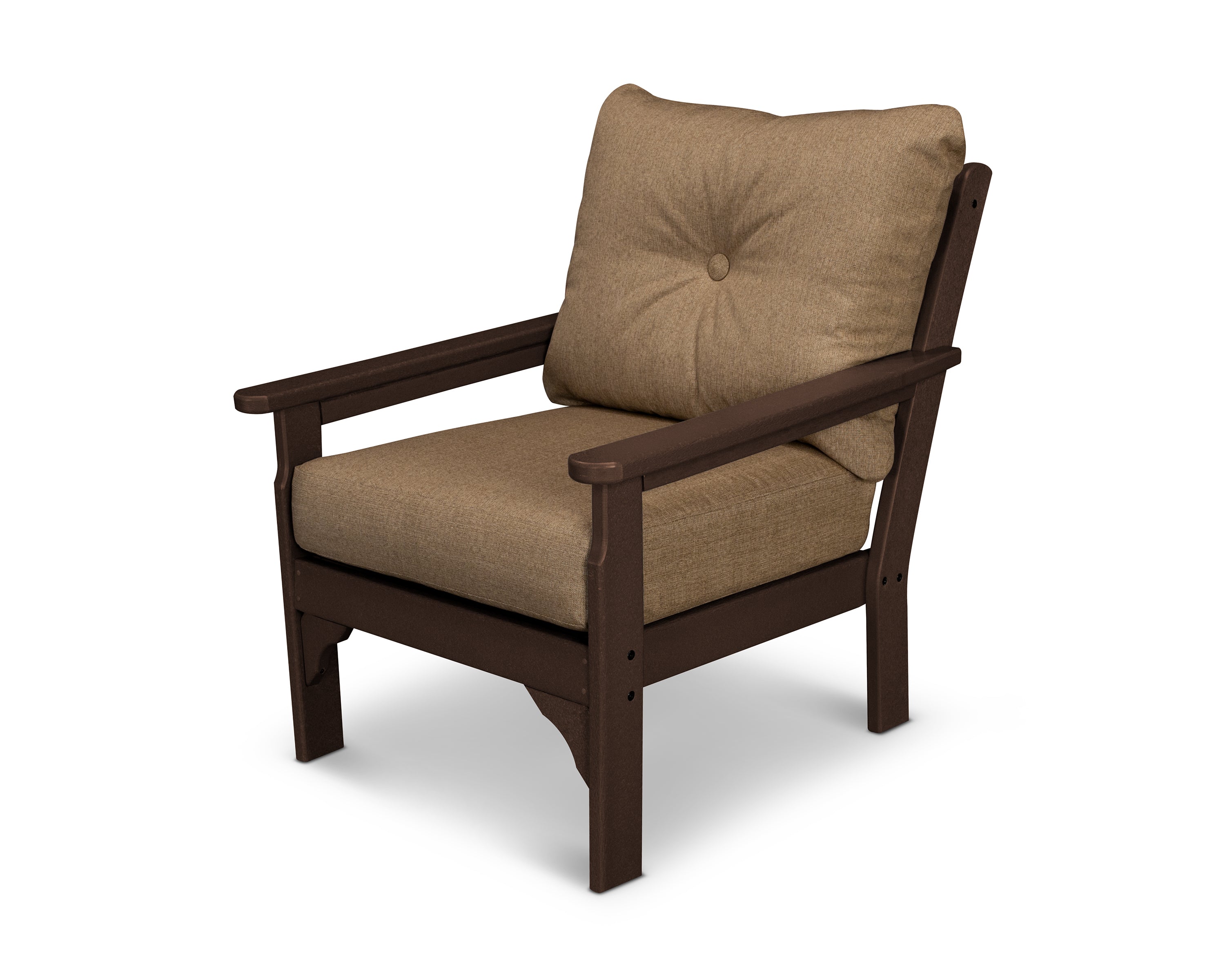 POLYWOOD® Vineyard Deep Seating Chair in Mahogany / Sesame