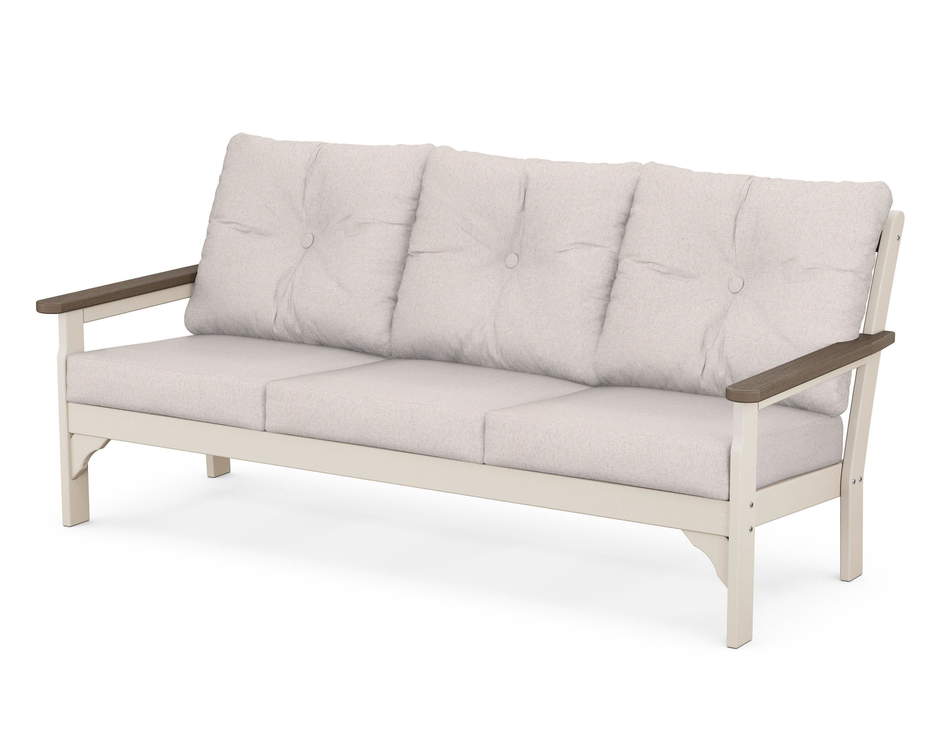 POLYWOOD® Vineyard Deep Seating Sofa in Sand / Kona / Dune Burlap