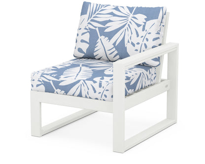 POLYWOOD® EDGE Modular Right Arm Chair in Vintage White / Leaf Sky Blue