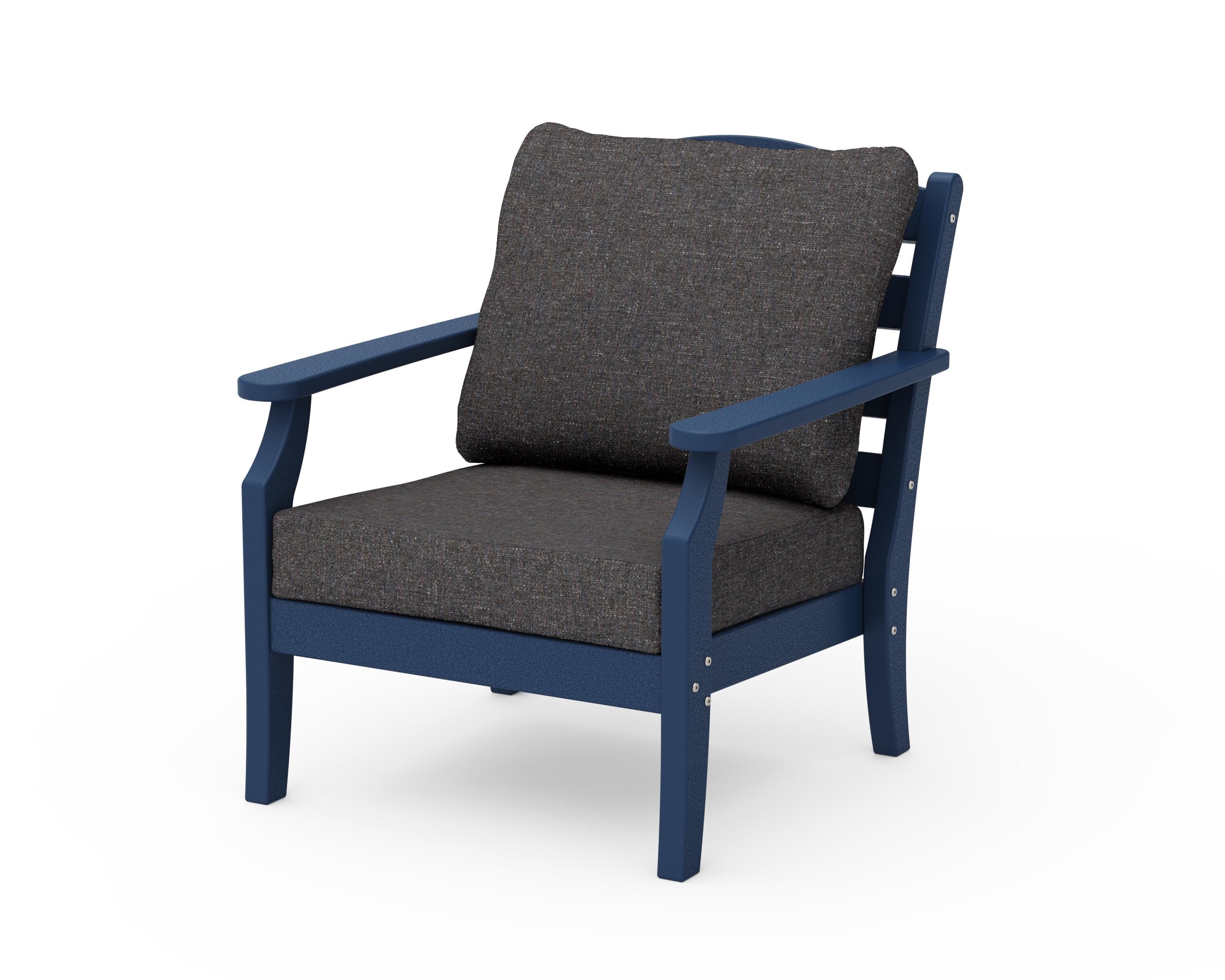 Draper James™ by  POLYWOOD® Savannah Deep Seating Chair in Navy / Ash Charcoal