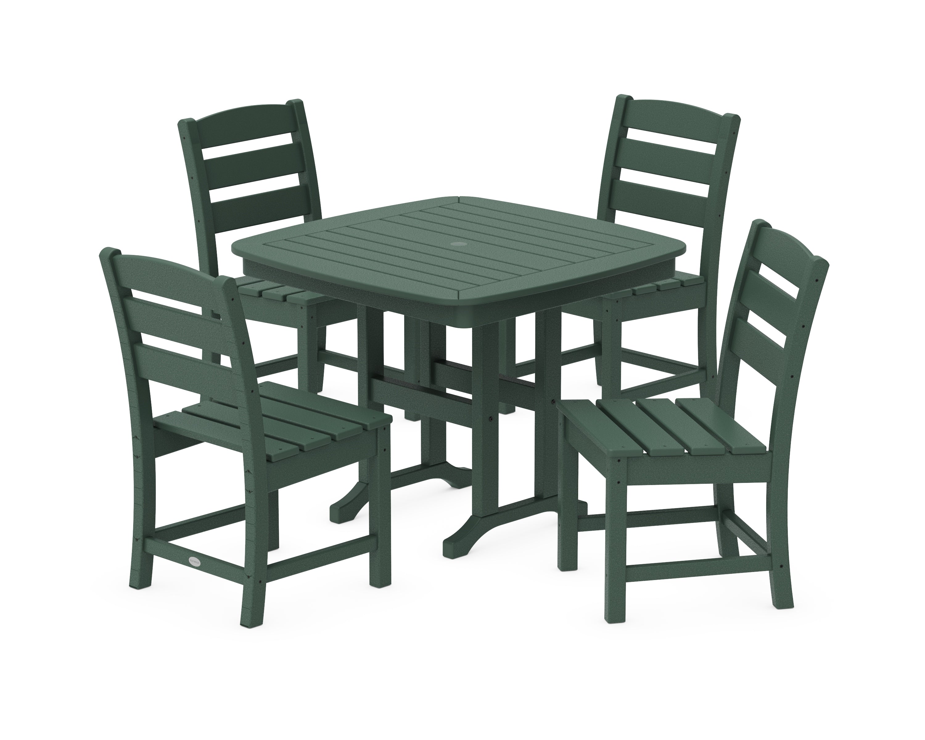 POLYWOOD® Lakeside 5-Piece Side Chair Dining Set in Green