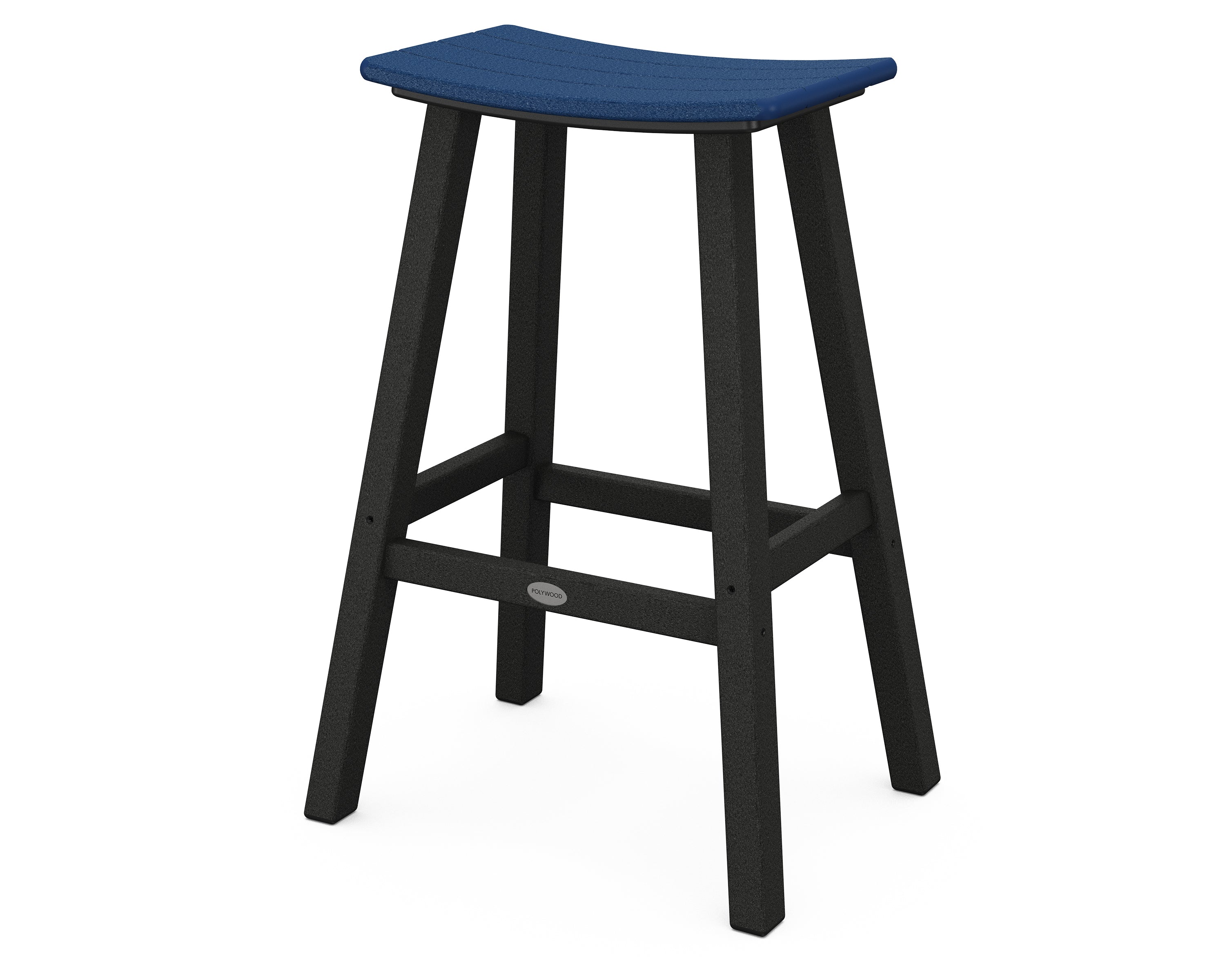 POLYWOOD® Contempo 30" Saddle Bar Stool in Black / Navy
