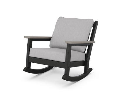 POLYWOOD® Chippendale Deep Seating Rocking Chair in Black / Driftwood / Granite
