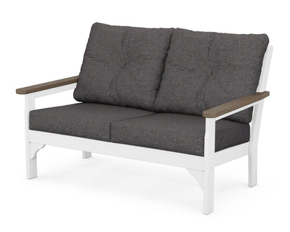POLYWOOD® Vineyard Deep Seating Loveseat in White / Kona / Ash Charcoal