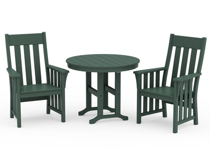 Martha Stewart by POLYWOOD® Acadia 3-Piece Farmhouse Dining Set in Green