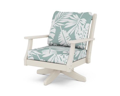 Country Living Wovendale Deep Seating Swivel Chair in Sand / Leaf Glacier Spa
