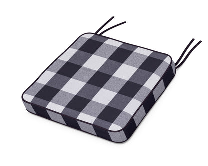 Martha Stewart by POLYWOOD® Chinoiserie Side Chair Seat Cushion in Buffalo Plaid Navy