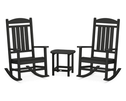 POLYWOOD® Presidential Rocker 3-Piece Set in Black