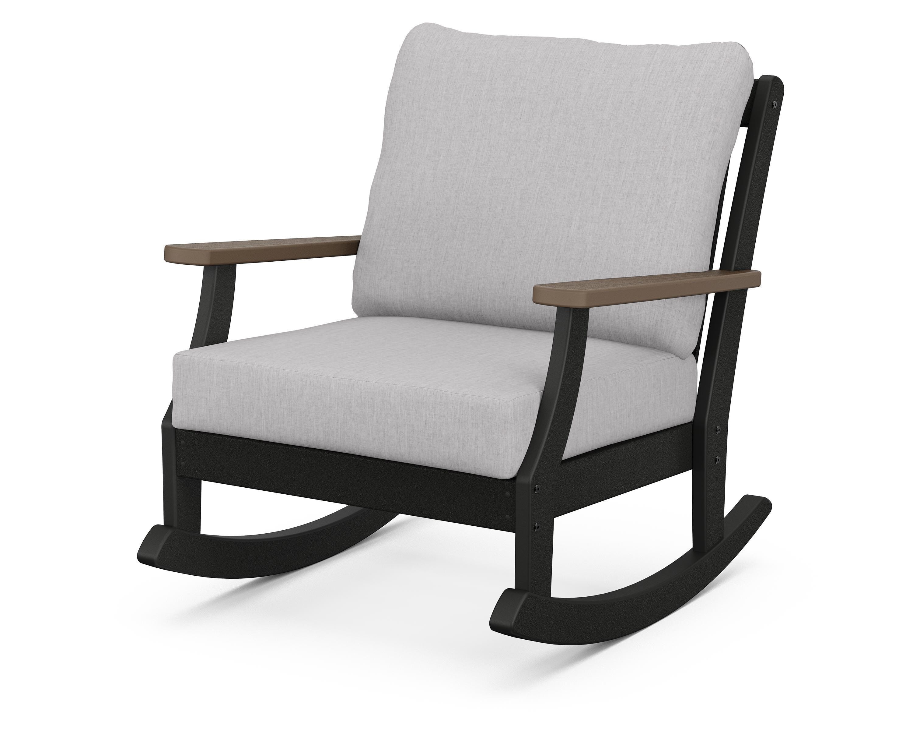 POLYWOOD® Braxton Deep Seating Rocking Chair in Black / Kona / Granite