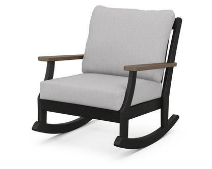 POLYWOOD® Braxton Deep Seating Rocking Chair in Black / Kona / Granite