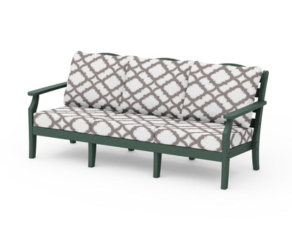 Draper James™ by  POLYWOOD® Savannah Deep Seating Sofa in Green / Trellis Grey Mist