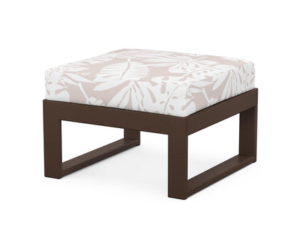 Unbranded Modular Ottoman - Modern in Mahogany / Leaf Dune Burlap