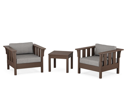 Martha Stewart by POLYWOOD® Acadia 3-Piece Deep Seating Set in Mahogany / Grey Mist