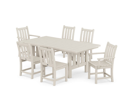 POLYWOOD® Traditional Garden 7-Piece Dining Set with Mission Table in Sand