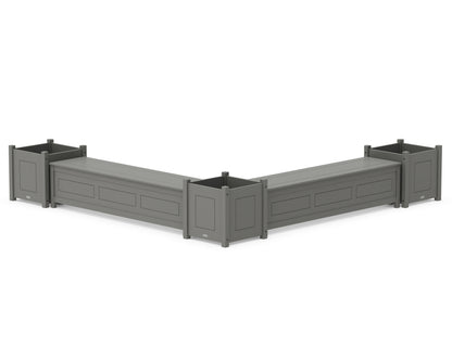 Country Living 72" Country Living L- Shaped Planter Storage Bench Corner Set- Large in Slate Grey
