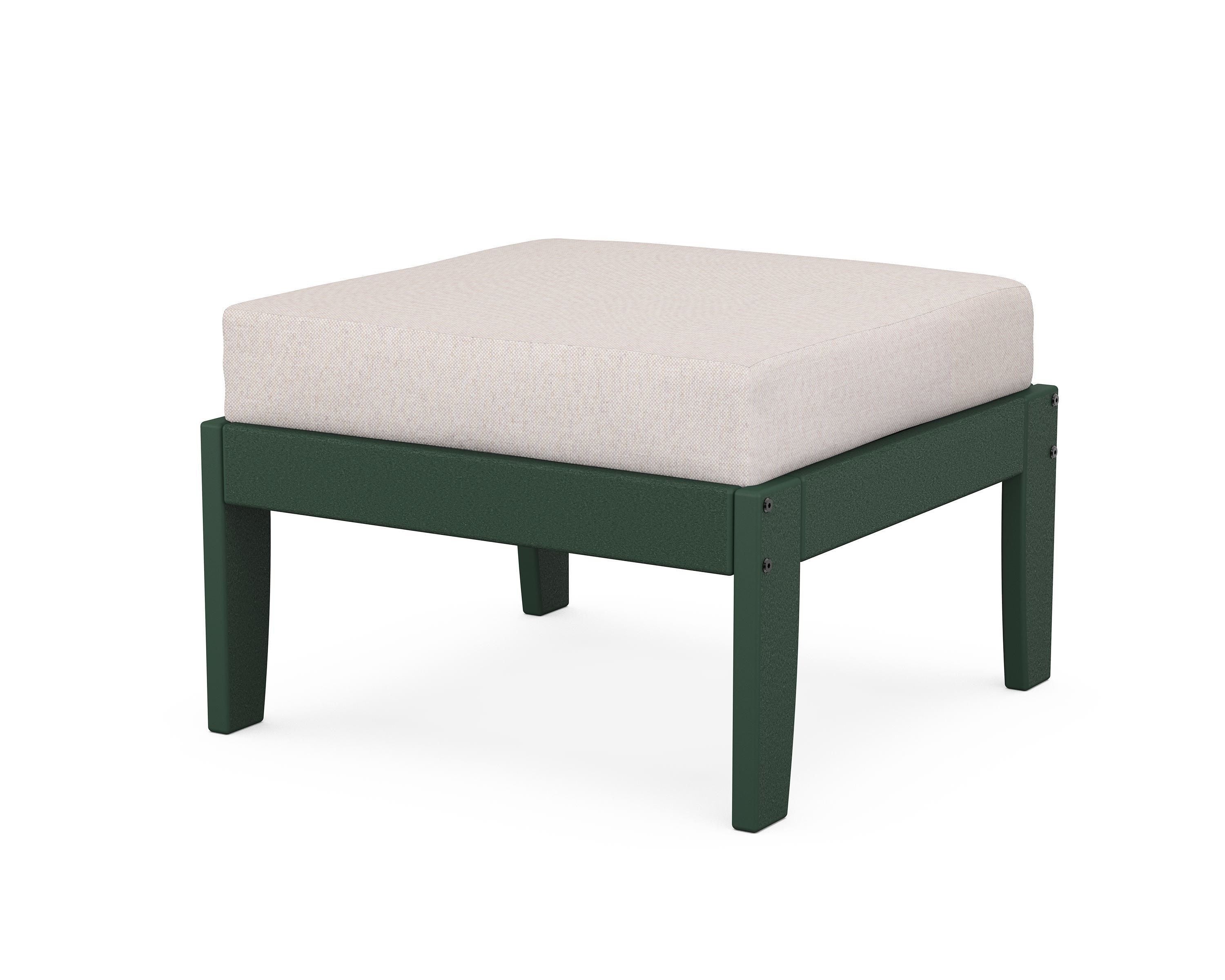 Unbranded Modular Ottoman - Classic in Green / Dune Burlap