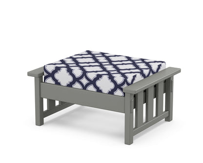 Martha Stewart by POLYWOOD® Acadia Deep Seating Ottoman in Slate Grey / Trellis Navy