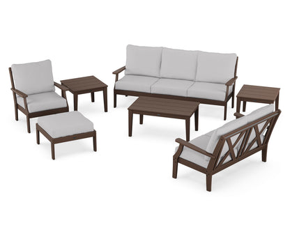 POLYWOOD® Braxton 7-Piece Deep Seating Set in Mahogany / Granite