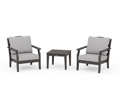 Draper James™ by  POLYWOOD® Savannah 3-Piece Deep Seating Set in Vintage Coffee / Granite