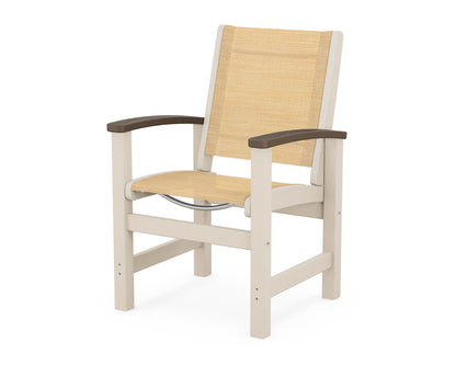 POLYWOOD® Coastal Dining Chair in Sand / Kona / Dupioni Apricot Sling