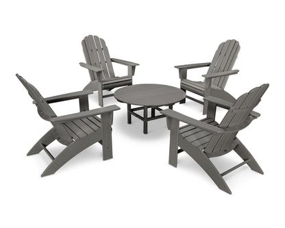 POLYWOOD® Vineyard 5-Piece Oversized Adirondack Set in Slate Grey