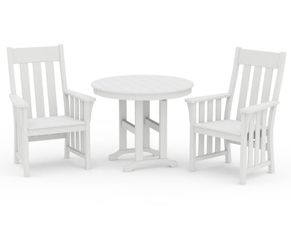 Martha Stewart by POLYWOOD® Acadia 3-Piece Farmhouse Dining Set in White