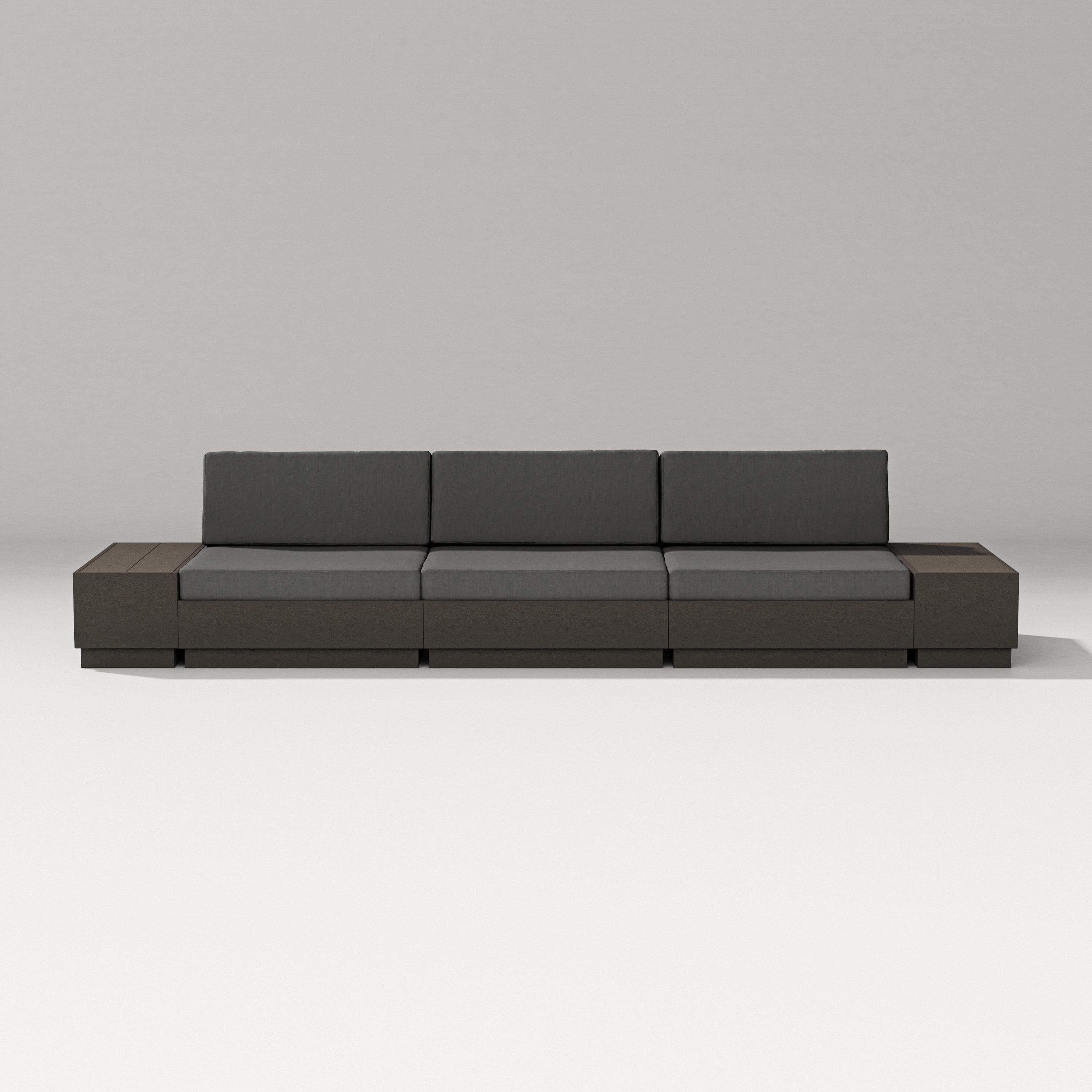 PW Designer Series Elevate Straight Sectional in Vintage Coffee / Spectrum Carbon