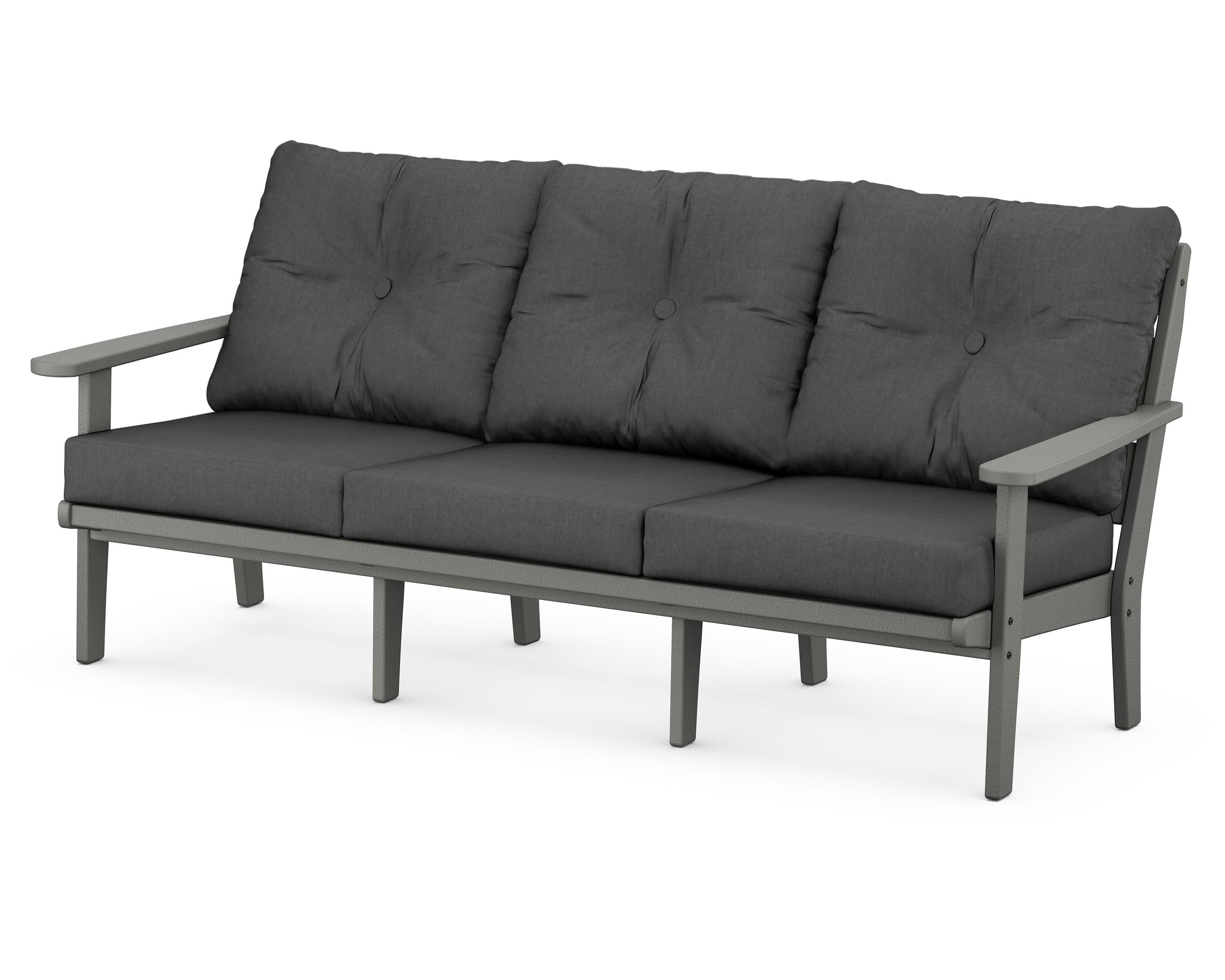 POLYWOOD® Lakeside Deep Seating Sofa in Slate Grey / Spectrum Carbon