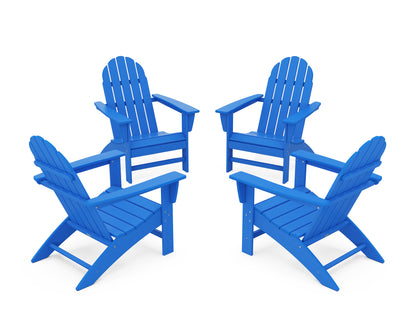 POLYWOOD® Vineyard 4-Piece Adirondack Conversation Set in Pacific Blue