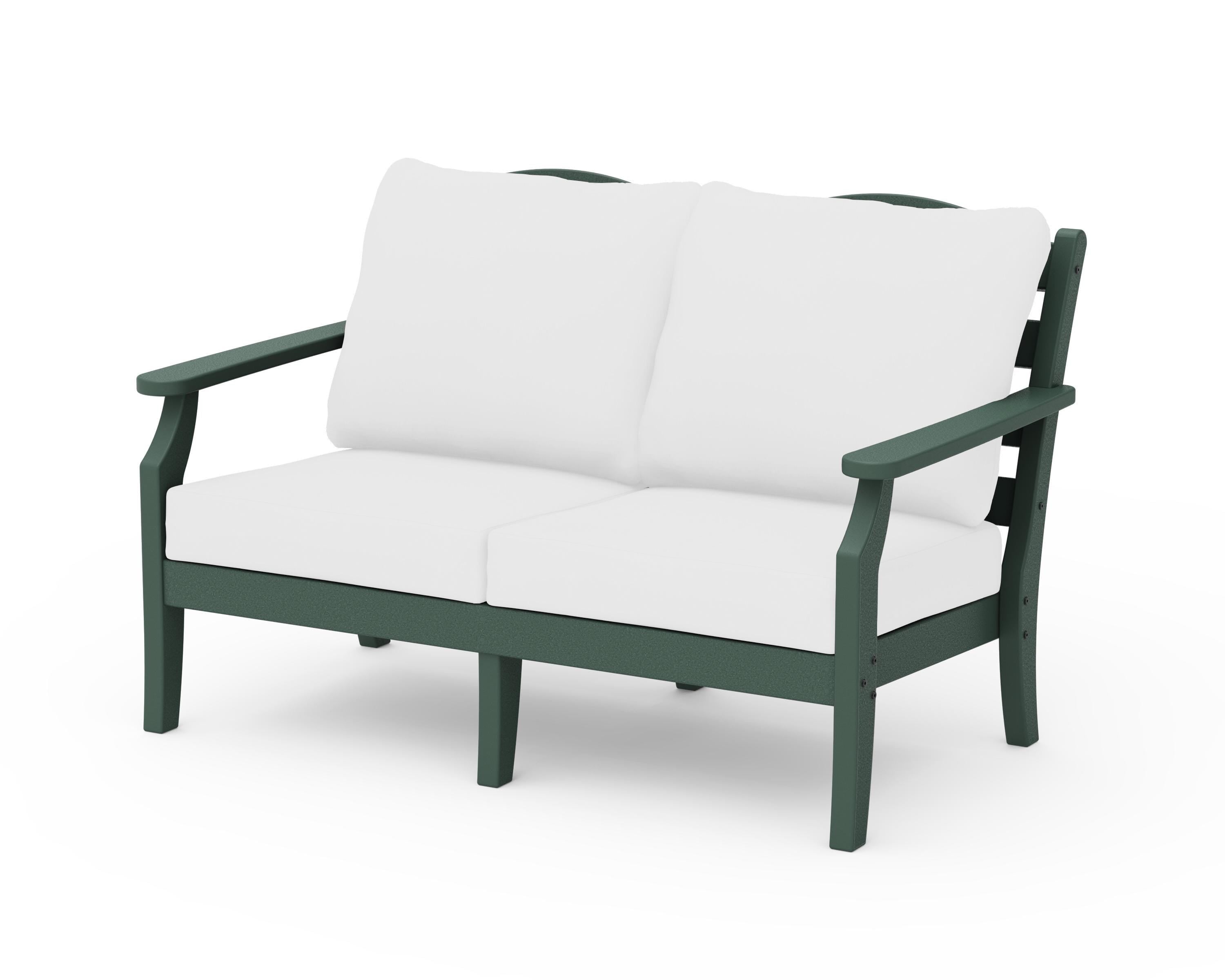 Draper James™ by  POLYWOOD® Savannah Deep Seating Loveseat in Green / Natural