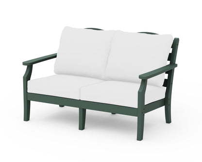 Draper James™ by  POLYWOOD® Savannah Deep Seating Loveseat in Green / Natural