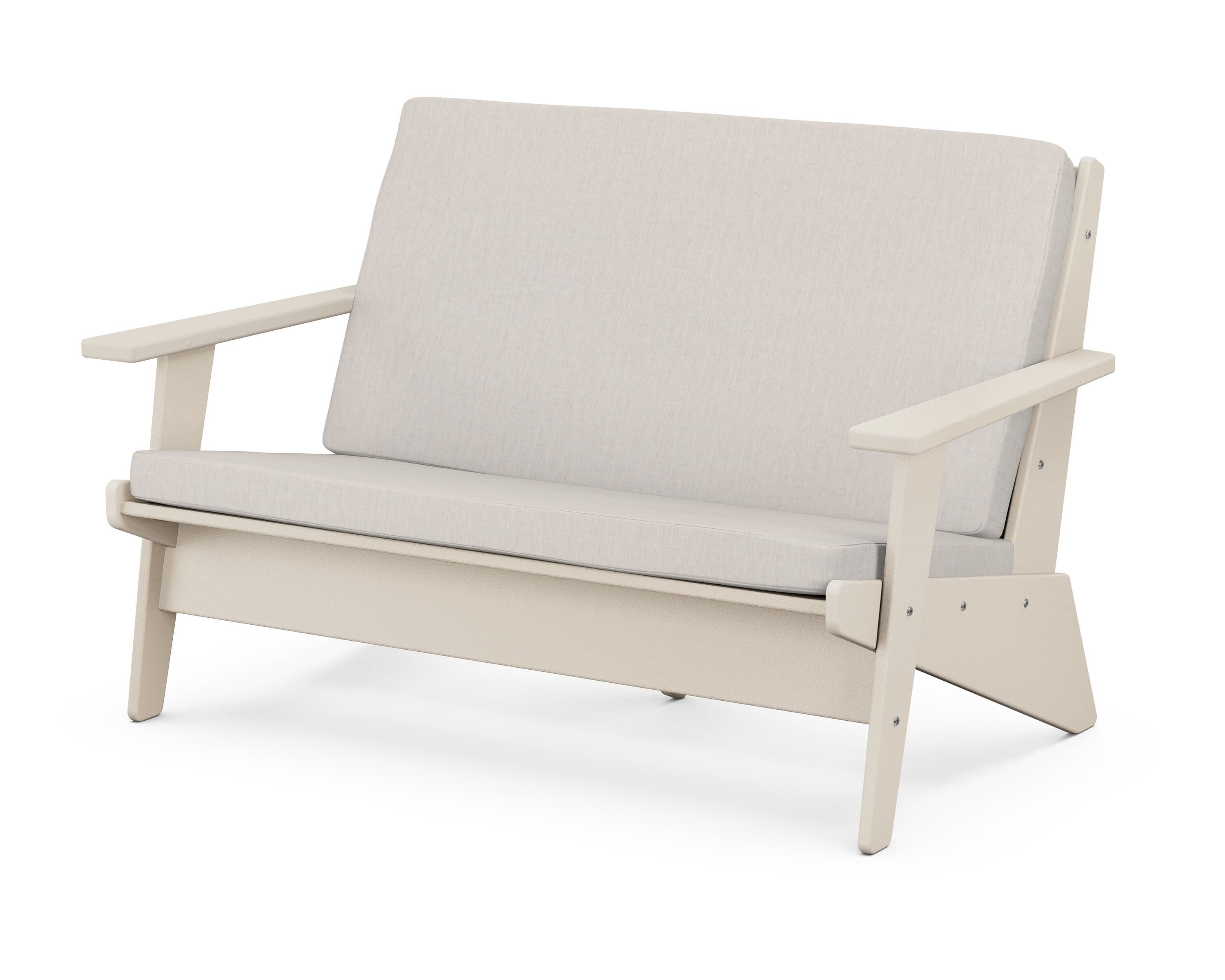 POLYWOOD® Riviera Modern Lounge Loveseat in Sand / Cast Ash
