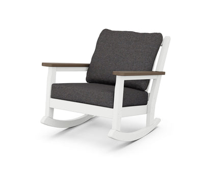 POLYWOOD® Chippendale Deep Seating Rocking Chair in White / Kona / Ash Charcoal
