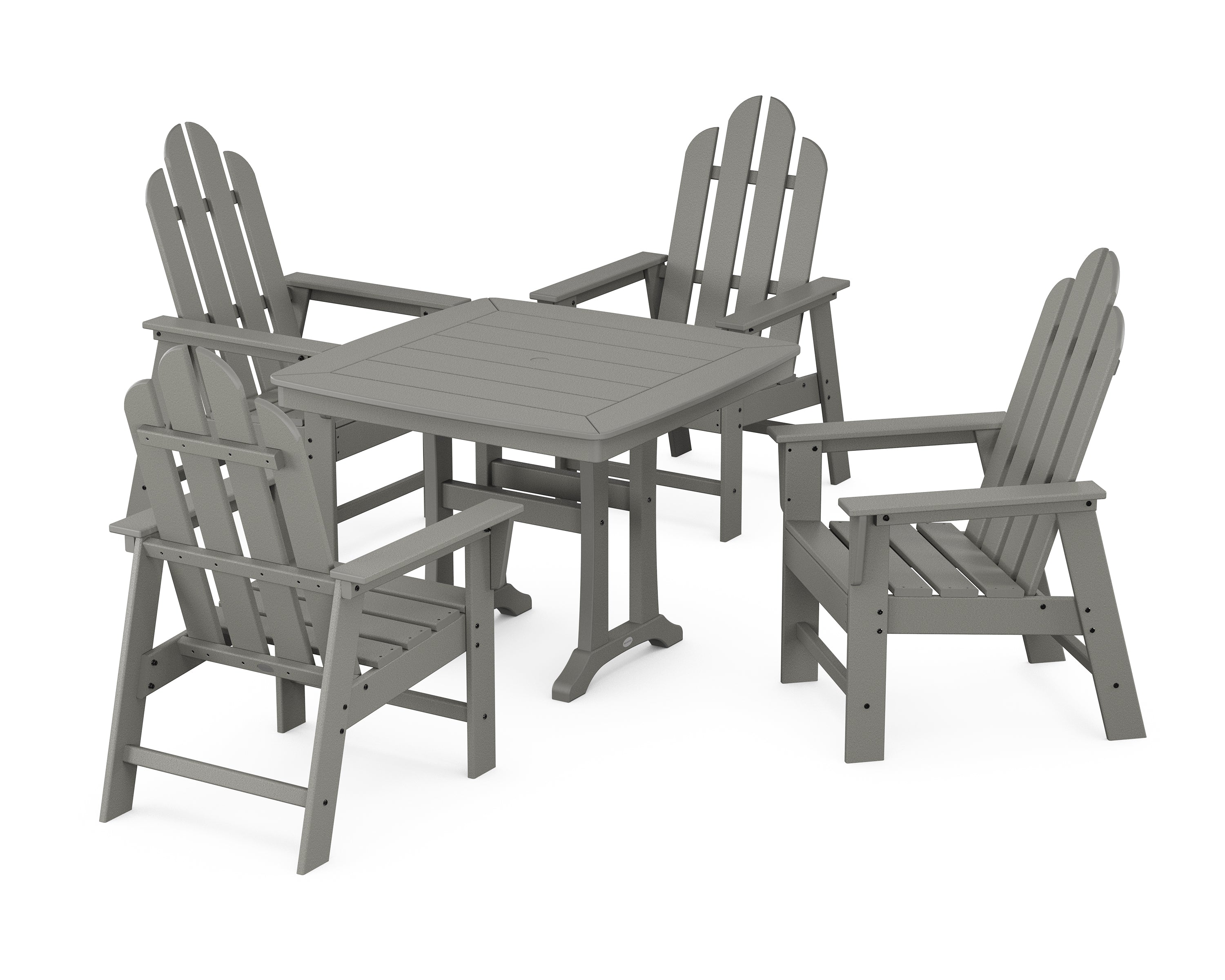 POLYWOOD® Long Island 5-Piece Dining Set with Trestle Legs in Slate Grey