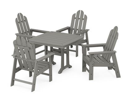 POLYWOOD® Long Island 5-Piece Dining Set with Trestle Legs in Slate Grey