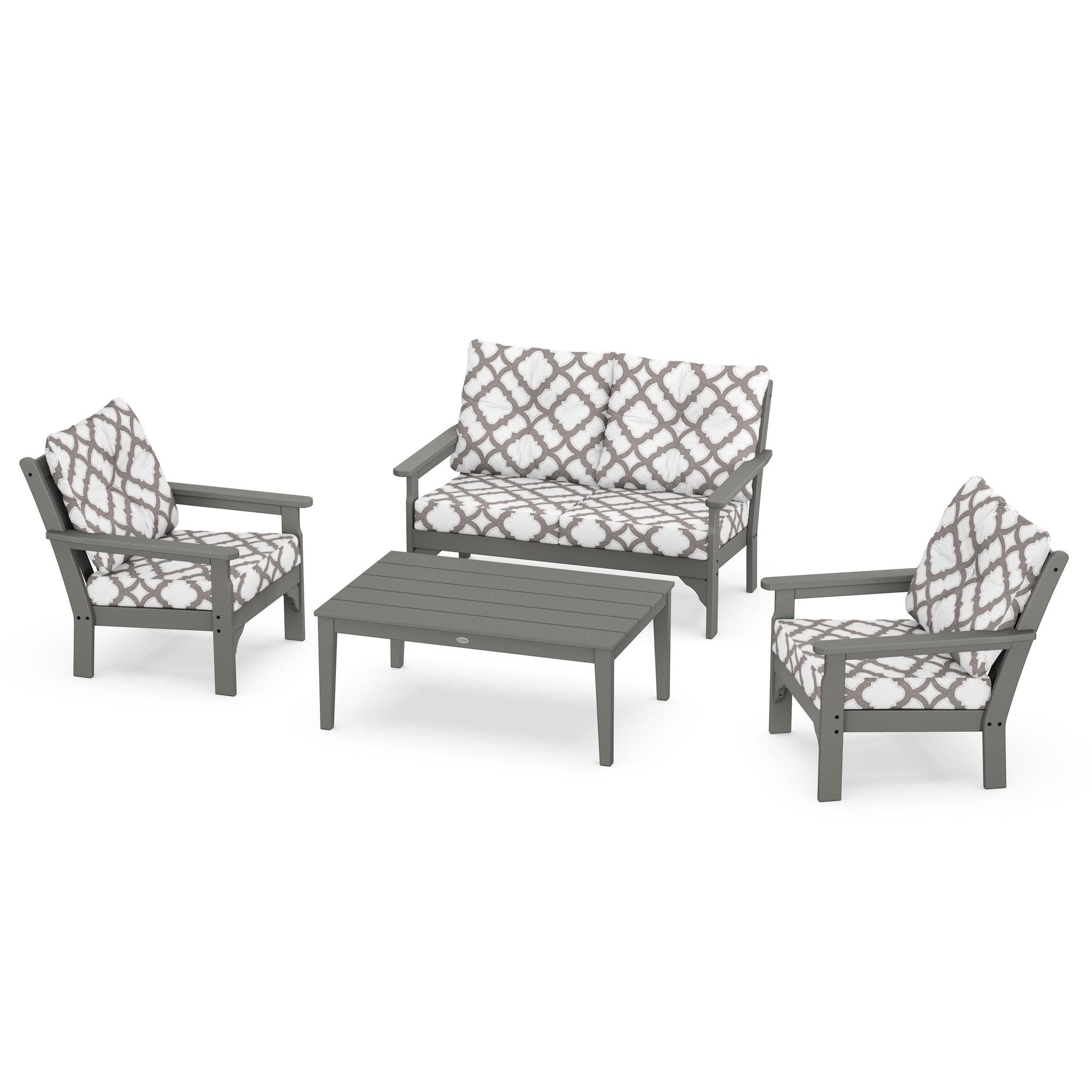 Vineyard 4 Piece Deep Seating Set - Slate Grey