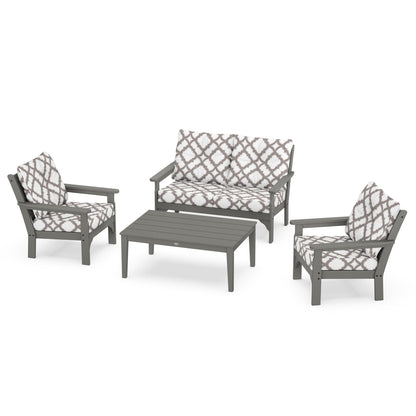 Vineyard 4 Piece Deep Seating Set - Slate Grey