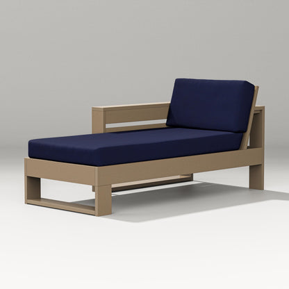 PW Designer Series Latitude Modular Left Arm Chaise in Vintage Sahara / Navy
